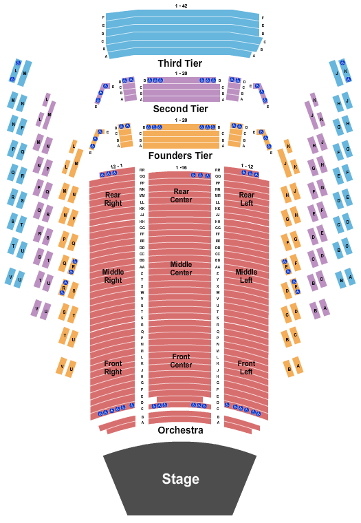 Seating chart for Benaroya Hall